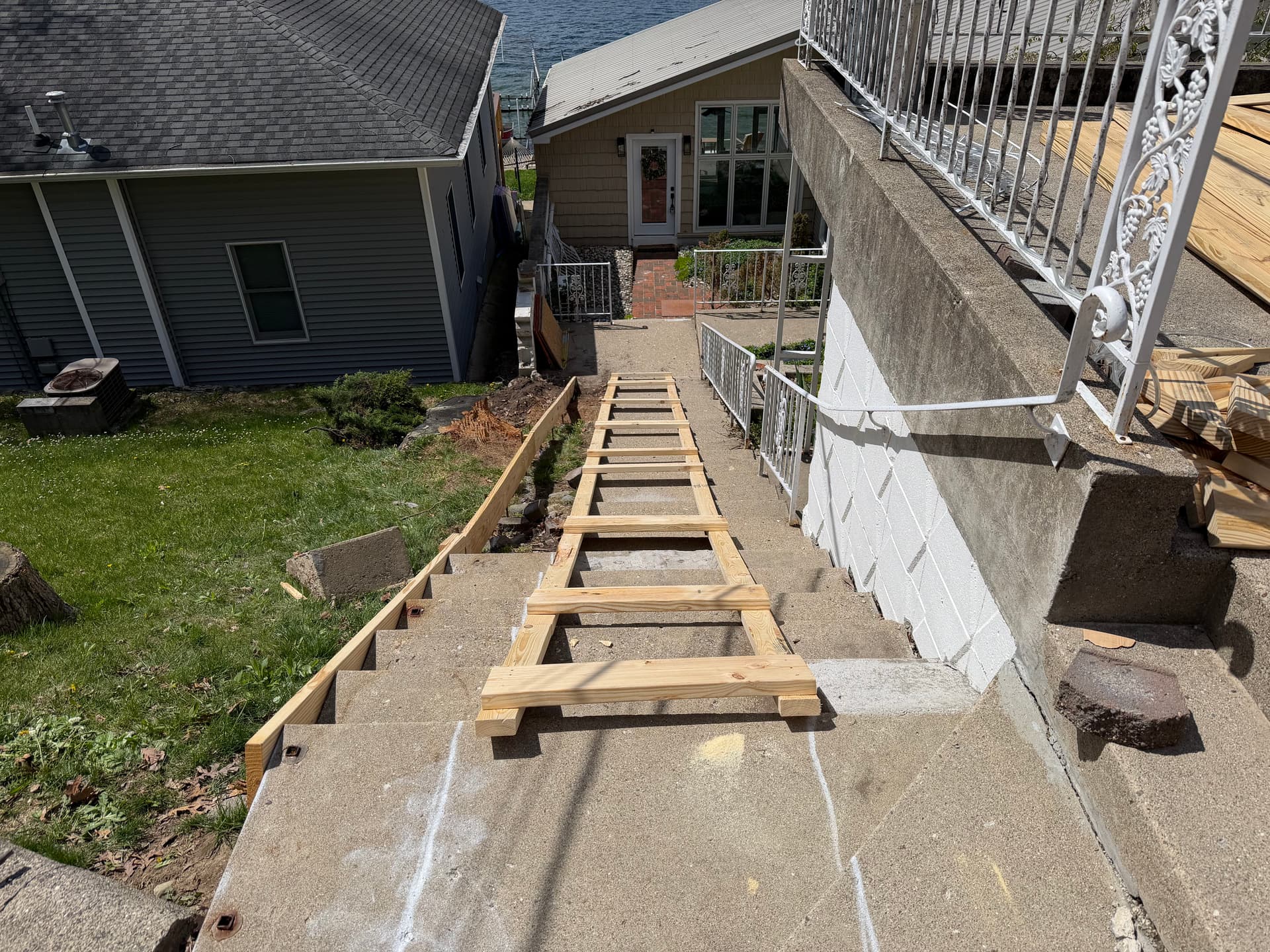 Concrete Ramp and New Stairs Added to Lakeside Entry image