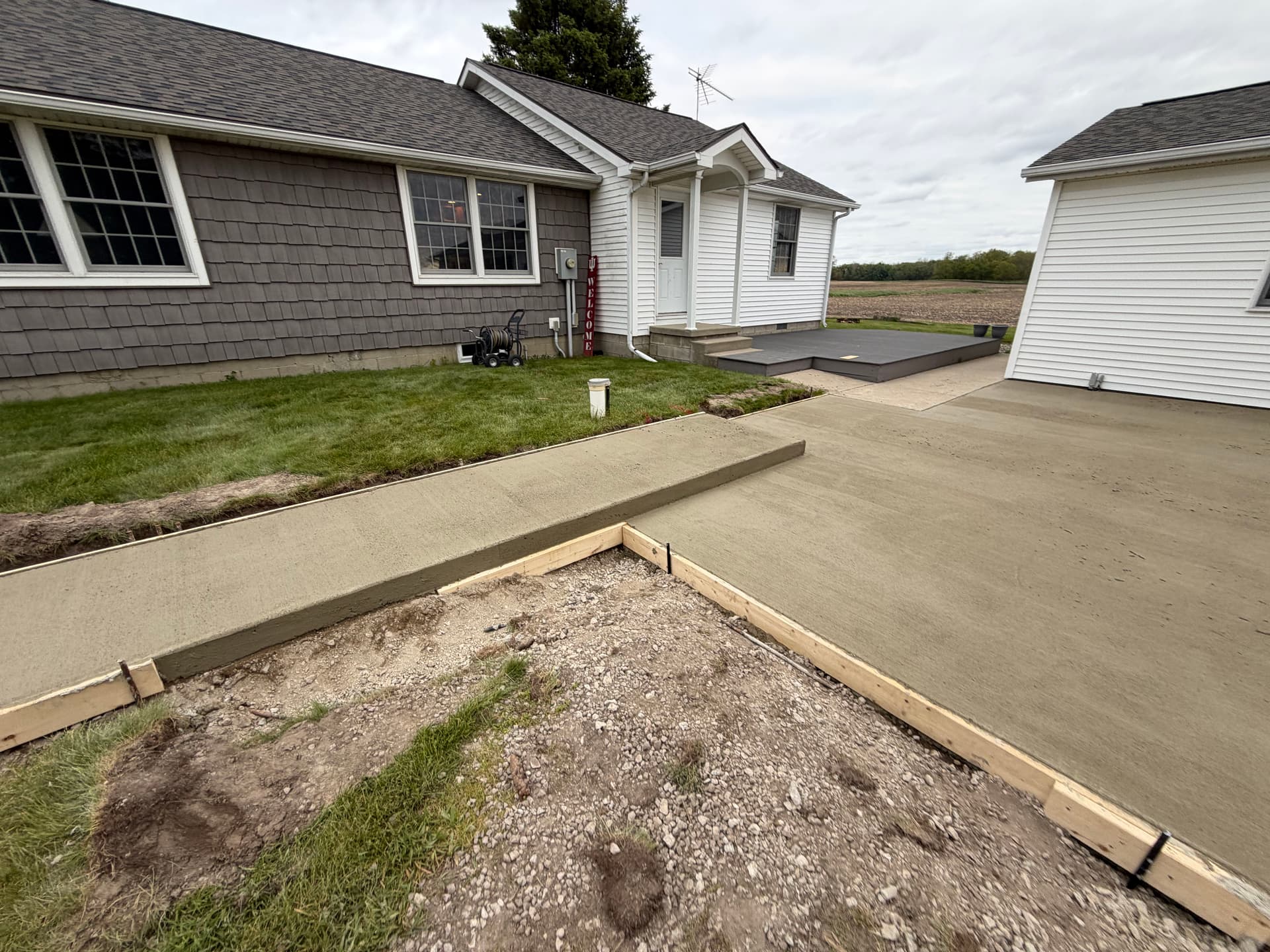 Gallery photos for New Concrete Driveway and Sidewalk in Ashley Indiana: Image #1