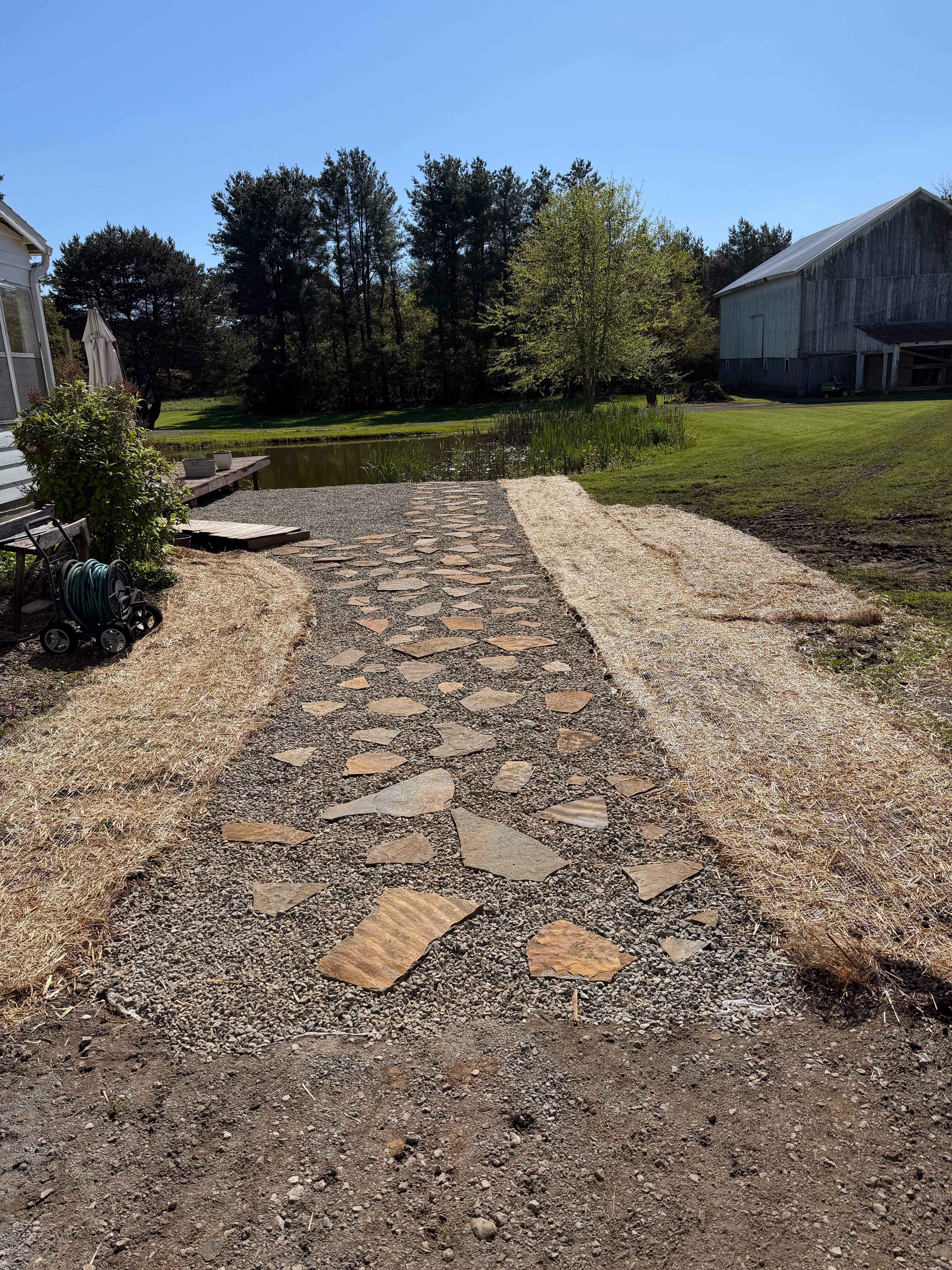 Project Flagstone and Gravel Walkway Fixes a Muddy Yard Problem image